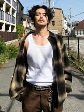 無地のヒップホップスタイルノースリーブTシャツ【コットン製・メンズ・カジュアル】