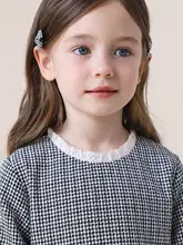 冬用 女児用 市松模様のコットンワンピース【かわいいデザイン・プリンセススタイル】（セットアップ対応）