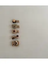 秋冬用 ベビー ヘアアクセサリー【コーヒー系・極上の柔らかさ・包みデザイン】（セットアップ対応）