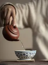レトロ青花デザインの大容量茶杯セット【家庭用・ギフトボックス付き】
