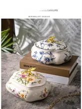 収納缶 ジュエリーボックス インテリア オブジェ アメリカンレトロ 陶器 トンボ