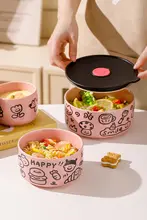 食品級セラミック製 ランチボックス【電子レンジ対応・蓋付き】