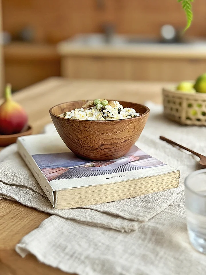 無塗装ラワン木製サラダボウル【大サイズ・果物用・天然素材】