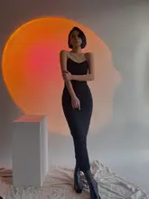 セクシーなブラックオープンバックボディコンサルドレス【タイトフィット・夏用・ロング丈・エレガント】