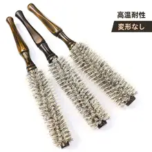 バックブラシローリングブラシ 美容院専用 ストレート巻き両用 豚毛 耐熱
