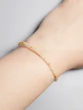 Ciel オリジナル 手作り 天然金髪水晶ブレスレット【2mmカットビーズ・極細アンクレット・不規則デザイン】