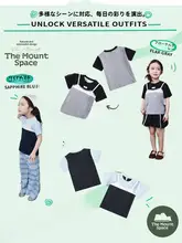 アウトドア用女の子半袖Tシャツ【衝突色パネル・偽二重デザイン・夏用】