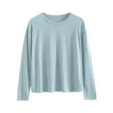 夏用 長袖Tシャツ【クルーネック・UVカット・フィット・天絲素材】