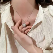 上品なパールデザインのペンダントネックレス【極上の柔らかさ・韓国風・デコレーション】