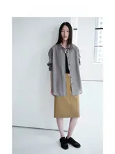 透け感のある天絲と柞蚕絲使用の軽やかでしたシルエットシャツとスカート（セットアップ対応）