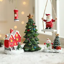 クリスマスツリー装飾用樹脂飾り【雪だるま・動物・雪の家・子供向けギフト】