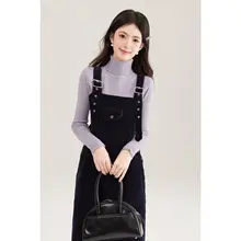 ロングスカート 女性 カジュアル サスペンダーデザイン ファッショナブル ポケット