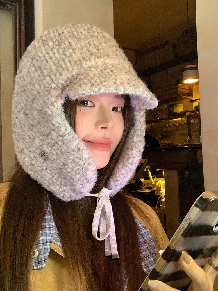 冬の帽子 耳あて付き 保温性と実用性を検証：インスピレーションニット毛糸帽子（セットアップ対応）