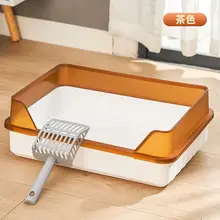 半封閉型 猫用トイレ 大号【猫砂皿・防外溅設計・トップインタイプ】