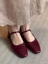 牛革製 フランス風 レディースバレリーナシューズ【平底・美しいレトロデザイン・極上の柔らかさ・赤のマリージェン】