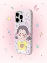 iPhoneケース オリジナル MagSafe対応 スタンド ソフトケース 女の子 イラスト 可愛い ガーリー iPhone 17 Pro Max 16 Pro Max 15 Pro 14 Pro Max 対応 「Pippa」
