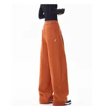 グレー アメリカンヴィンテージ スポーツパンツ【高腰・スリム効果・ワイドレッグ・カジュアル】