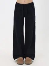 低めウエストストレートコットンワークパンツ【フィット・シンプルデザイン・通年用】