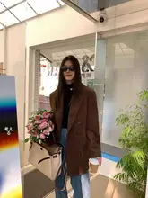 コーデュロイ ジャケット レディース ゆったりシルエット ダブルブレスト モダンスタイル