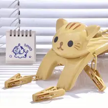 可愛い猫デザインの多機能クリップ付き洗濯ハンガー【靴下・下着対応・家庭用】