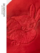 手作りフリンジ刺繍の子供用スカーフ【春秋用・温かいデザイン】
