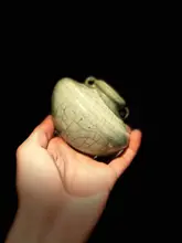 清末民国風 陶製小型花器【龍泉窯 青瓷・茶席用・小壺型】