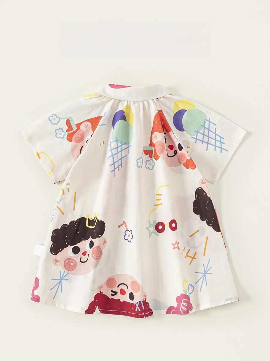夏用レトロガーリースタイルの子供用ドレス：明るい色の服としての実用性とシーン別適用