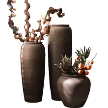 大サイズ ヴィンテージ 花瓶 生け花 モダン シンプル 陶器 手作り フロアポット