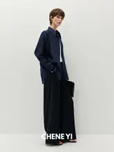 イタリア製 羊毛泡泡紗のダブルプリーツワイドパンツ【フィット・ストレートレッグ】