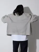 ヴィンテージ風ウォッシュ加工デニムジャケット【春夏用・穴あきデザイン】