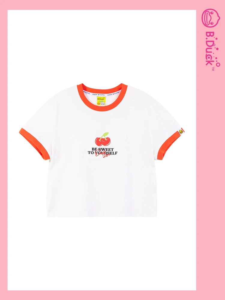 バンダックデザインの短袖Tシャツ：水色と黄色の色合いを比較するカジュアルファッションの選択