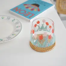 手作りラタンコースター【韓国風・熱の遮断・カフェスタイル・撮影小道具】