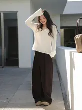 立体花柄ニットトップス【米白色・春用・女性用】