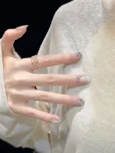 猫眼デザインの高品質ネイルチップ【結婚式用・秋冬向け・ウェディングフォト対応】
