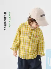 男の子用チェック柄長袖シャツ【春秋用・かわいいデザイン】