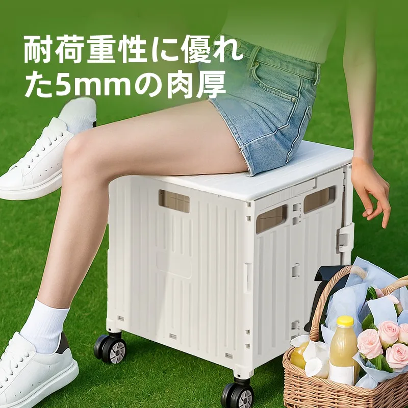 軽量折りたたみショッピングカート：キャンプ用ハンドル付き家庭用の実用性と性能