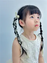 バレエ風リボンヘアクリップ【サイドクリップ・長飾り付き・女の子用】