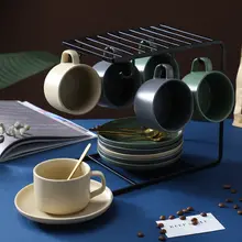 高級 陶磁器製 コーヒーカップセット【和風・マグカップ・プレート・スプーン付き】
