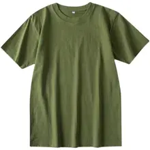 アボカドグリーンの重厚なコットン製ショートスリーブTシャツ【無地・フィット・ユニセックス】