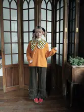 絶妙なカッティングのカラフルなワイドパンツ【フリルディテール・スタイルアップ効果・コーヒー色・紫色】（セットアップ対応）