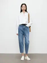 高腰デニムパンツ【トルコ製・ビンテージスタイル・9分丈・テーパード】