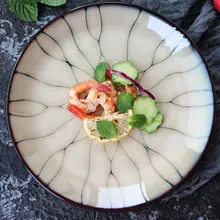 高級和風窯変釉陶器の寿司皿【飲食店用・多用途・美しいデザイン】