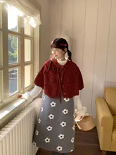 手編みフラワーニットケープトップス【秋冬用・女性用】