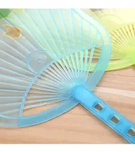 大号 夏用 手動透明バナナ型扇子【円形・蚊除け・大人・子供用・プラスチック製】