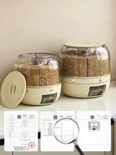 回転式分格米桶【虫対策・湿気防止・密閉蓋・穀物収納用】