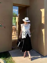 レディース 夏用 ノースリーブ レース トップス【カジュアル・不規則デザイン・バタフライシルエット・ストラップ付き】