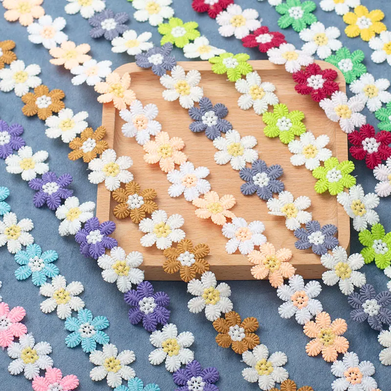 牛乳糸刺繍レース：手作りイースター飾りのカラフルな花柄と水溶性素材の実用性