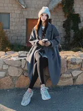 秋冬用 レディース ゆったりダブルフェイスウールコート【クラシックデザイン・アカデミックスタイル】