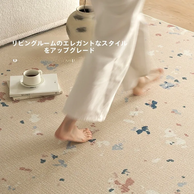 リビング用ラグ「ループベルベット通気性モデル」：法式デザインで洗濯不要のモダンスタイルを実現