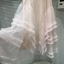 フラワーレースデザインの中長ドレス【甘いマーメイドスタイル・チュール素材】